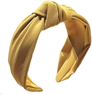 Etercycle Headband for Women, Knotted Wide Headband, Yoga Hair Band Fashion Elastic Hair Accessories for Women (Yellow)
