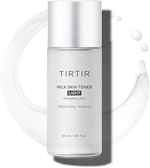 TIRTIR Milk Skin Rice Toner - Deep Moisturizing, Hydrating and Refreshing for face, Niacinamide, Ceramide, Rice Bran Extract, Nature-Oriented Ingredients, Korean Skin Care, Vegan (50 ml, Light)