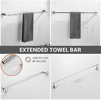 BGL Bathroom Hardware Set Chrome Bathroom Accessory Set Towel Bar 8 Pieces Set