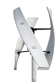 6000W Vertical Wind Turbine Generator, Home Use Wind Turbines White 3 Blade with MPPT Charge Controller Windmill for Home Camping, Cottages, Ship Electromagnetic Electricity Producer Equipment (48V)