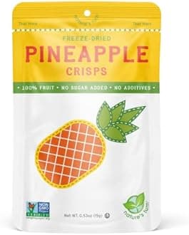 Nature’s Turn Freeze-Dried Pineapple Crisps – Healthy, Gluten-Free, Crispy & Delicious, Plant-Based Snack, Ideal for Cereal, Smoothies, School Lunches, & On-the-Go, Pack of 6 (0.53 oz Each)