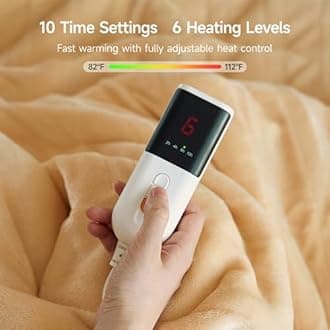 GOTCOZY Heated Blanket King Size - Electric Blanket with Dual Controller, 6 Heating Levels & 10 Hour Auto Off, ETL Certified (100X90 Inch Yellow)