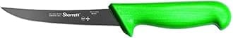 Starrett Professional Stainless Steel Kitchen Boning Knife - Narrow Curved Profile - 5-inch (125mm) - Green Handle