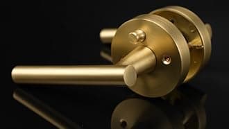 Haidms 4 Pack Gold Door Handles - Brushed Gold Interior Door Lever for Bathroom and Bedroom, Privacy Door Handle, Heavy Duty Modern Style