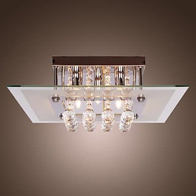 Comtemporary Crystal Drop Flush Mount Lights with 5 Lights in Square Design ( Voltage : 220-240V )