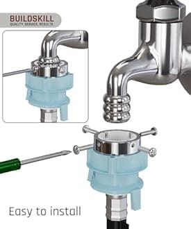 Buildskill Fully Automatic Washing Machine Tap Connector, Durable Tap Adapter for Washing Machine Pipe, Tap Connector for Water Pipe, Easy Install Washing Machine Tap Adapter - Blue (Pack of 2)