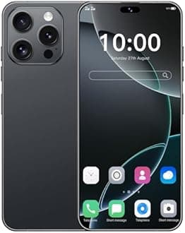 I16 PROMAX unlocked phone, Android 14 4GB,6.8-inch high-definition AMOLED screen smartphone, 4500mAh battery, facial recognition/5G/photo/GPS phone (Titanium black,512)