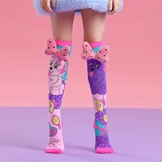 Crazy Socks for Girls Kids Knee High 3D Funny Wacky Mismatched Socks for Crazy Sock Day Novelty Gifts
