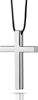 Cross Hanging Ornaments for Rear View Mirror - Metal Car Charm, Auto Ornament, Cross Pendant Decoration for Truck, Home Decor (Silver)