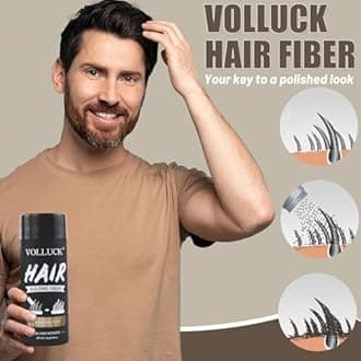 VOLLUCK Hair Fibers for Thinning Hair, Instant Coverage Hair Building Fibers for Women and men, Natural Hair Powder for Conceal Hair Loss 28 g (Medium Blonde)
