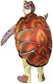 Sea Turtle Kids Costume - Hooded Jumpsuit with Attached Mitts, Shoe Covers, and Shell - Ocean Animal Dress Up for Children