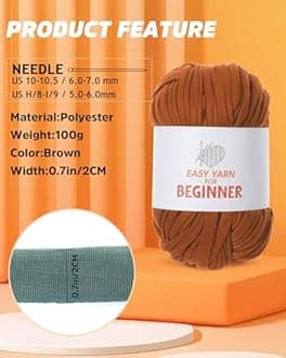 T-Shirt Yarn for Crocheting Knitting - 2 PCS Chunky Thick for Bags, Blanket, Cushions, Slippers, Storage Baskets Projects - Fabric 100g2 (3.5oz2), DIY Handmade Gift