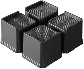 Napnapday Bed Risers 4 Inch Heavy Duty 4 Pack L-Shaped Bed Furniture Elevators 1,500 lbs Lifts Up Riser for Sofa and Table