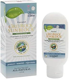 3rd Rock Essentials | Sunblock® SunScreen Lotion SPF 35+ | All Natural Organic Zinc Unscented Sunscreen for Sun Protection | All Natural Personal Care (3.3 oz | Single)