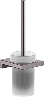 AddStoris Toilet Brush Holder Wall-Mounted, Brushed Black Chrome, 41752340