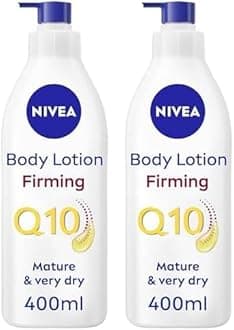 NIVEA Firming Body Lotion Q10 + Argan Oil (400 ml), Nourishing Firming Cream with Q10 and Argan Oil, NIVEA Moisturising Cream for Firm Skin (Pack of 2)