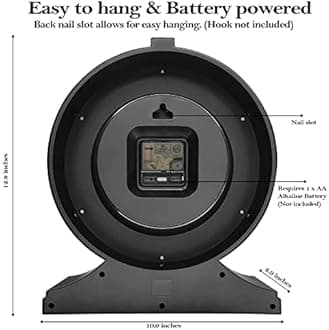 Vintage Desk Clock Silent-Non-Ticking 10-inch dial Table Clock,Retro Mantel Clocks and Easy to Read for Living Room, Bedroom, Shelf Decoration, Fireplace, Farmhouse Decor (Dark)