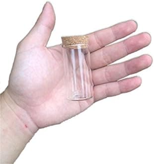 TAI DIAN 12pcs 15ml Glass Bottles with Flip Top Corks, Transparent, 30x40mm, Food Grade, Non Toxic, Reusable, Small, Simple, Decorative Bottles for Spices