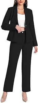 Women's 2 Piece Office Lady Business Suit Set Slim Fit Blazer Pant