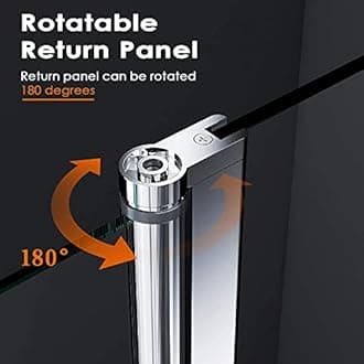 ELEGANT 1200mm Frameless Wet Room Shower Screen Panel 8mm Easy Clean Glass Walk in Shower Enclosure with 300mm Return Panel and Support Bar