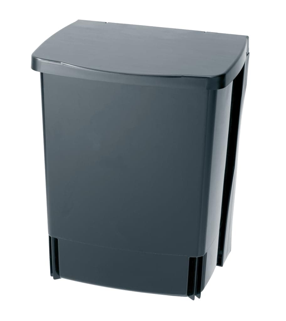 Built-in 10L Inside Cupboard Bin (Black) Removable Inner Bucket, Easy to mount, Auto closing, Under Sink Rubbish/Food Waste/Carrier Bag Tidy Storage