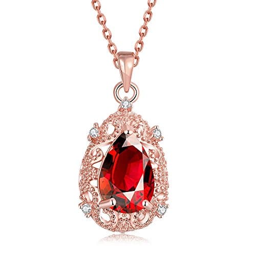 Dilanco Silver Plated Swarovski Elements Crystal Ruby Pendant Necklace ¡­