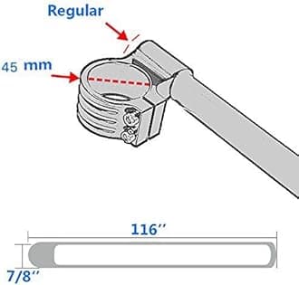 45mm 7/8" Motorcycle Aluminum CNC Regular Fork Tube Clip On Handlebar Replaceable Fit for CBR600RR CBR900RR GSXR600 Universal Bike Cafe Racer Black