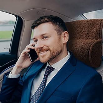 Weysat Neck Head Pillow for Recliner Chair Non Slip Fleece Adjustable Neck Roll Support Headrest Pillow for Travel Home Office Recliner Couch Sofa Armchair(Brown)