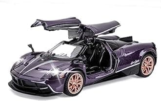 Alloy Diecast Metal Cars Model Collectible Pagani Huayra Dinastia 1:32 Pull Back Vehicle Toy for Kids Boys Girl Gift (Purple)
