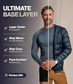 Thermajohn Thermal Shirts for Men Long Sleeve Thermal Compression Shirts for Men Base Layer Cold Weather