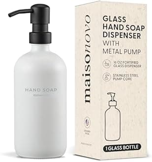 MaisoNovo Soap Dispenser 1-Piece Set | 16.9oz White Bottles with Black Plastic Pumps