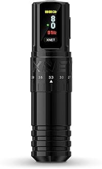XNETVipera Adjustable Stroke Tattoo Gun - Wireless Tattoo Machine, Rotary Cartridge Tattoo Pen with 2400mAh Battery Coreless Motor Tattoo Supply for Professional Tattoo Artists & Beginners, Black