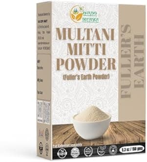 Multani Mitti Powder Earth Clay (Bentonite & Kaolin) Powder, 100% Natural Indian Healing Mask for Skin Care, Natural Deep Cleansing, Pure Grade Facial Mask, Calcium & Sodium 150g