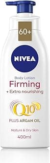 Q10 60+ Mature Skin Body Lotion (400ml), Nourishing Firming Cream with Q10 and Argan Oil, NIVEA 72H Moisturising Cream for Ageing and Mature Skin