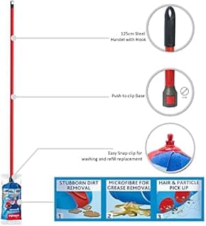 Vileda Super Mocio Triple Action Telescopic Steel 3D