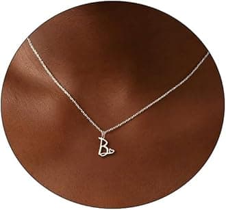 CAROVO Initial Necklaces for Women, Dainty 14K Gold/Silver Letter Pendant Necklace Trendy Simple Cute Necklaces Monogram Name Choker Necklace Jewelry Gift
