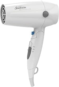 Sunbeam HD3005-001 White Folding Hand Held 2-Speed Hair Dryer