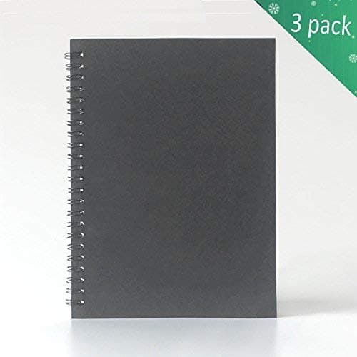 Spiral Notebook, 3 Pack Wirebound Notebook 1 Subject 60 Sheets of Double-Sided College Ruled Paper，8mm Wide Ruled by Twinkle (Gentle Grey 3 Pack)