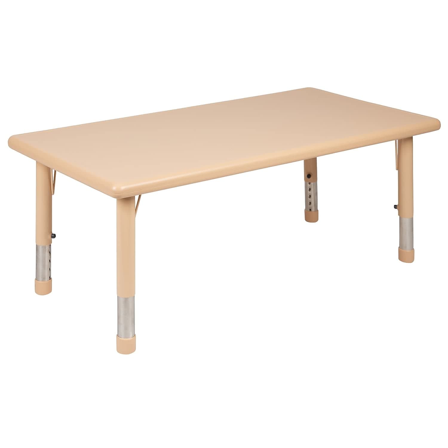 Flash Furniture Wren 24"W x 48"L Rectangular Natural Plastic Height Adjustable Activity Table