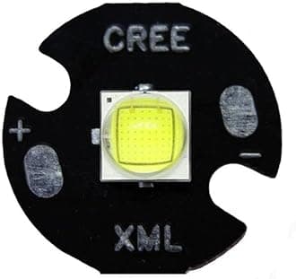 AETOOL - 10W Cold White Cree XML2 XM-L2 T6 LED Light Diode Lamp+20mm/22mm DC3.7V 12𝖵 Driver DIY Flashlight (LED16mm Black PCB 17mm 1 Mode Driver)