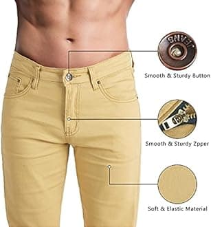 WULFUL Men's Slim Fit Skinny Stretch Comfy Jeans Denim Pants