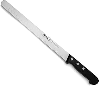 Arcos Salmon Knife/Fish Knife 300 mm 12 Inch - Nitrum Stainless Steel and 300 mm blade. 250 gr. Ergonomic Polyoxymethylene POM Handle. Series Universal. Flexible blade. Greater control. Color Black.