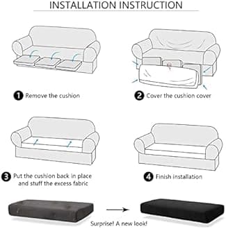 Jacquard Sofa Cushion Cover Couch Seat Covers Sofa Seat Cushion Slipcovers Sofa Cover, Plush Winter Warm High Stretch Fabric Washable Summer Furniture Protector (Beige Yellow,1 Seat Plus)