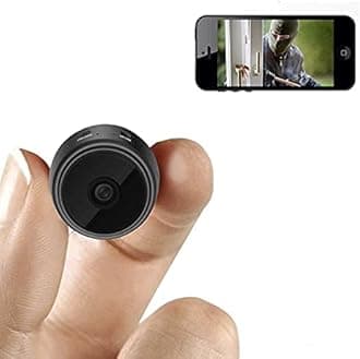 TECHNOVIEW Spy Mini Camera with Audio and Video Live Feed WiFi with Cell Phone App Wireless Recording 1080P HD Cam Wireless with Night Vision and Motion Detection Built-in Battery (Black)