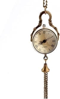 LEDMOMO Vintage Quartz Pocket Watch Hanging Pocket Watch Roman Numerals Men Women Watch Classic Pocket Watch Delicate Pocket Watch Necklace Men Women Bronze