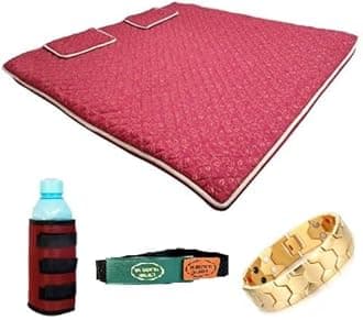 Bio Energy Magnetic Mattress Topper 5 x 6 ft with 2 Pillow Pad | Bio Magnetic Water Energy Pad, Hand Bracelet and Hand Belt Combo Kit for Deep Sleep and Pain Relief