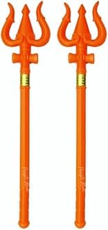 Plastic Shiv Trishul Toy for Kids | Action Figure Toy | Weapon Role Play Toy | Dussehra Toys | Fancy Dress Competition Toys | Colour - Orange | Age 2+