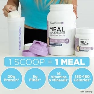 TransformHQ Meal Replacement Shake Powder 28 Servings (Cookies & Cream) - Gluten Free, Non-GMO