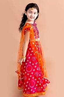 Pspeaches Girl's Polyester Lehenga Choli