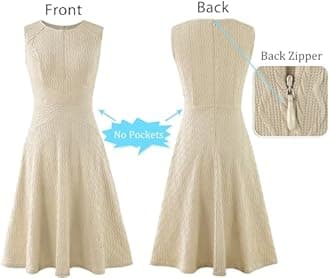 VFSHOW Womens Elegant Front Zipper Slim Work Business Office Party Cocktail Skater A-Line Dress